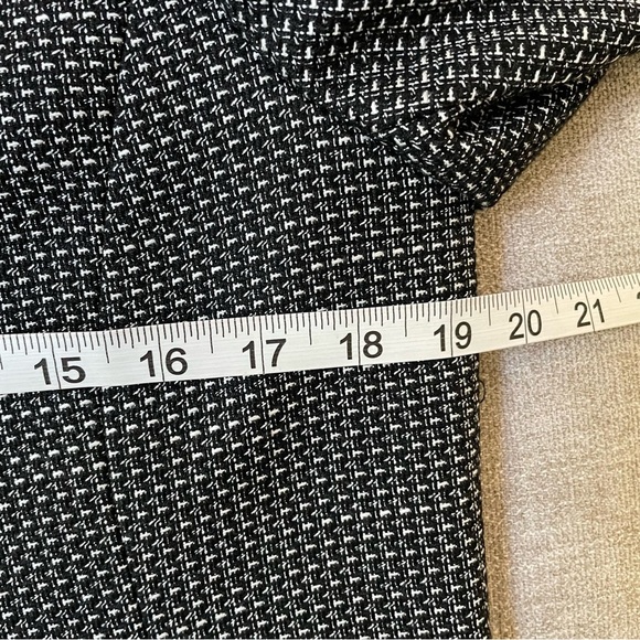 Tahari ASL Black White Textured Button Front Fully Lined Jacket Work Wear Office - Picture 6 of 10